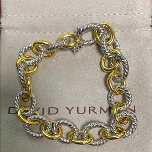 David Yurman Gold and Silver Chain Bracelet